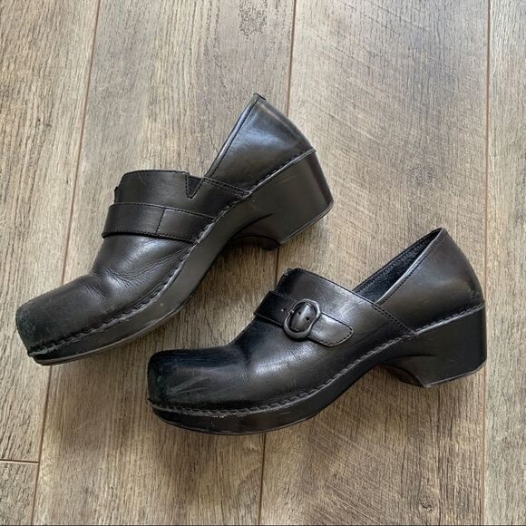 Dansko Tamara Black Leather Slip on Clogs EUR 41 - Picture 3 of 10